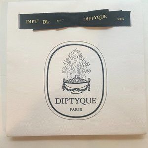 NEW Diptyque Paris White Shopping Gift Bag with Black Ribbon Size Small